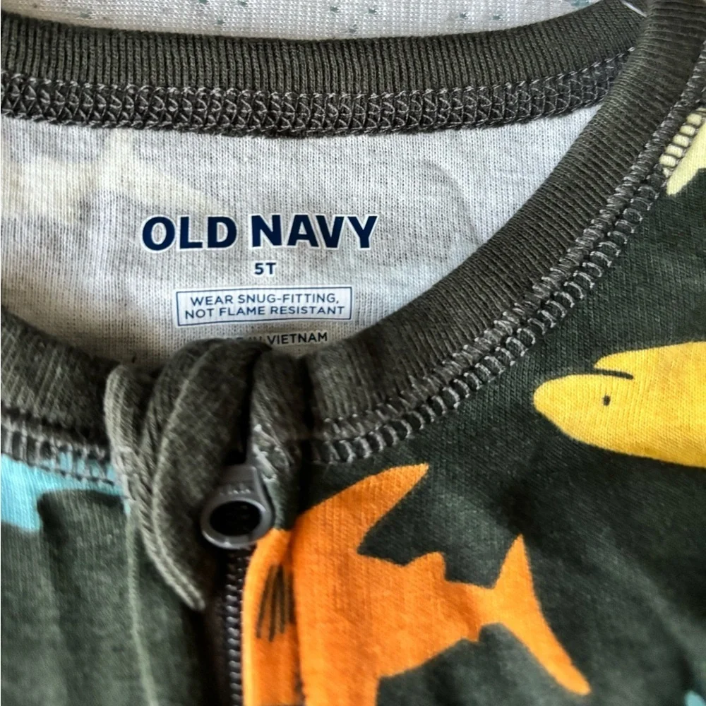 Old Navy Kids Shark and Breakfast Pajama Set - Black and Blue